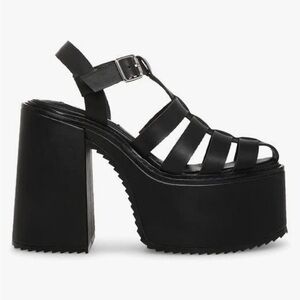 Steve Madden 5 Inch Platform Chant Sandals in Black